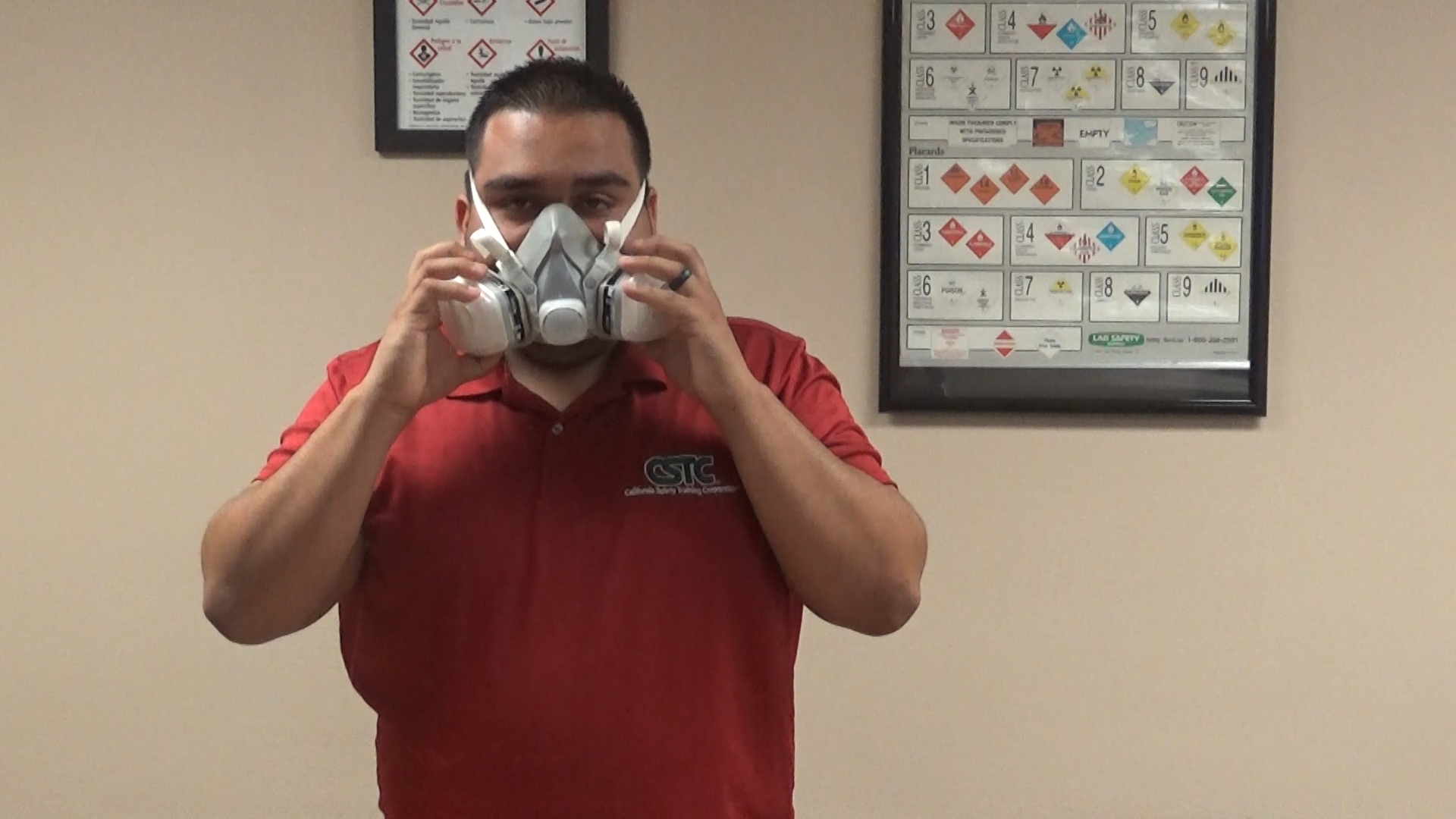 Rey, a Trainer from CSTC showing us how to do a Respirator Take apart and cleaning.
